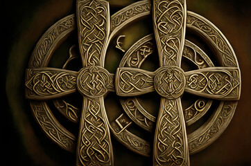 celtic cross, celtic knot, celtic knot, celtic knot - Generative AI