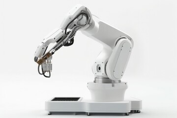 Portable robotic arm with station module. AI generated, human enhanced