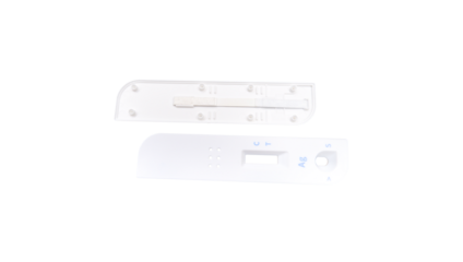 External and internal pictures of medical antigen test cassette isolated, png file.