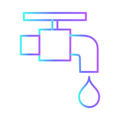 Water eco-friendly icon with purple blue outline style. recycle, ecology, green, icon, eco, organic, environment. Vector illustration