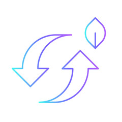 recycle eco-friendly icon with purple blue outline style. recycle, ecology, green, icon, eco, organic, environment. Vector illustration