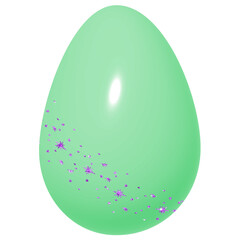 Light Green 3D Easter Egg with Glitter Stars