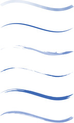 青い曲線のライン素材　波線　アンダーライン　青