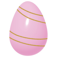 Light Pink 3D Easter Egg with Gold Pattern