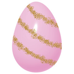 Light Pink 3D Easter Egg with Gold Pattern