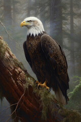 Obraz premium american bald eagle illustration.