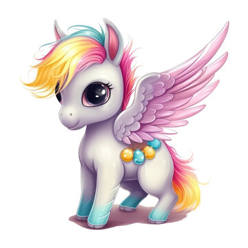 baby unicorn with wings with Generative AI technology