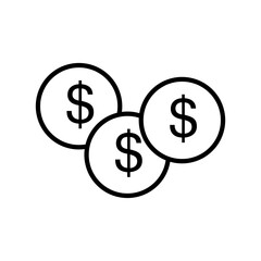 Cent coins vector icon, dollar symbol. flat vector illustration for web site or mobile app.eps