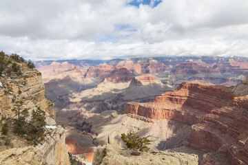 Views from the South Rim into the Grand Canyon National Park, Arizona