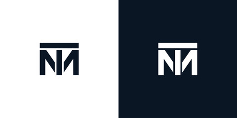 Modern and strong letter TM initials logo design