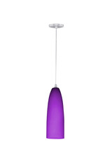 Purple hanging lamp.