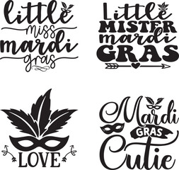 Obraz premium Mardi Gras T-shirt And SVG Design Bundle, Mardi Gras SVG Quotes Design t shirt Bundle, Vector EPS Editable Files