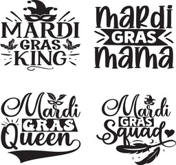 Mardi Gras T-shirt And SVG Design Bundle, Mardi Gras SVG Quotes Design t shirt Bundle, Vector EPS Editable Files