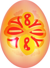 Colorful easter egg with pattern.