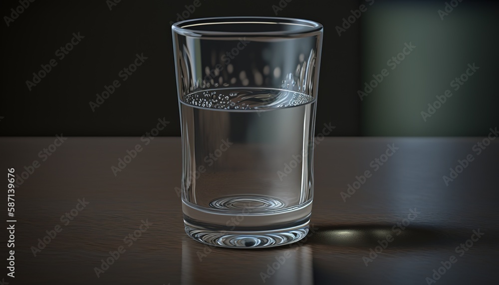 Poster an empty glass with room to copy generative ai