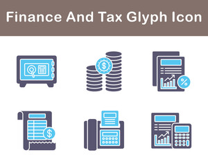 Finance And Tax Vector Icon Set