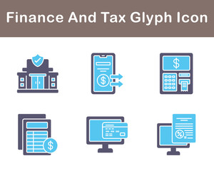 Finance And Tax Vector Icon Set