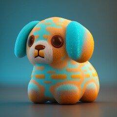 Cute Squishy Puppy Dog Plush Toy Illustration