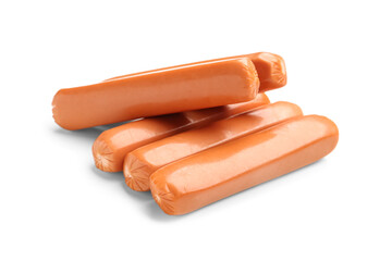 Tasty sausages isolated on white background
