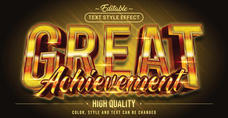 Editable text style effect - Great Achievement text style theme.