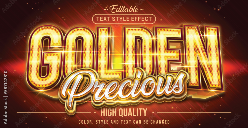 Poster Editable text style effect - Golden Precious text style theme.