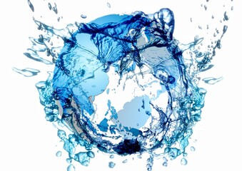 抽象的な地球と水しぶき