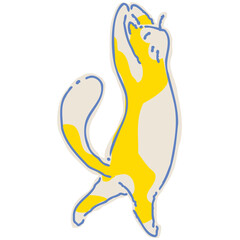Cat fill color illustration