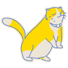 Cat fill color illustration