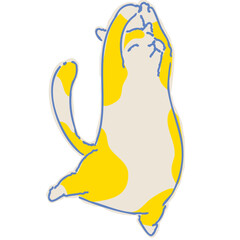 Cat fill color illustration