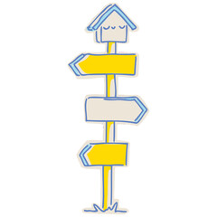 Signpost fill color illustration