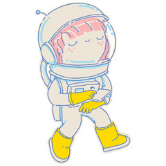 Woman fill color illustration