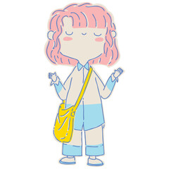 Woman fill color illustration