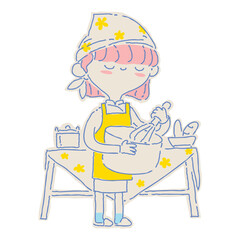 Woman fill color illustration