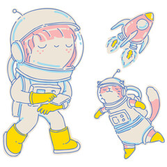 Woman fill color illustration