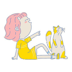 Woman fill color illustration