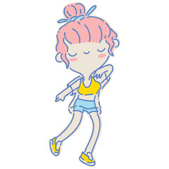 Woman fill color illustration