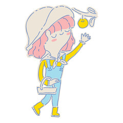 Woman fill color illustration