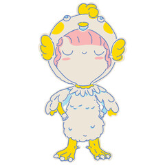 Woman fill color illustration