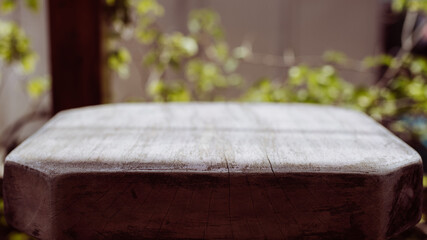 wooden table surface, old, blurred background