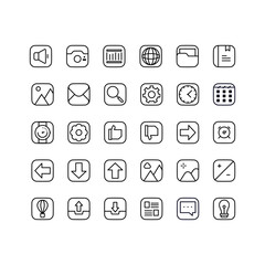 Android Apps Line Icon Set