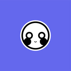 Fototapeta premium Ilustraciones de caras estilo iconos hecas a partir de formas simples