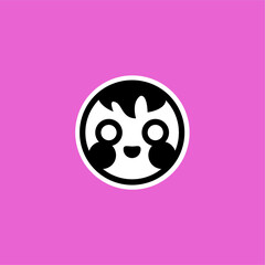 Fototapeta premium Ilustraciones de caras estilo iconos hecas a partir de formas simples
