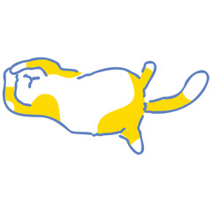 Cat twotone illustration