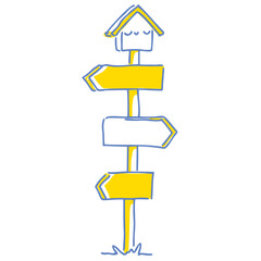 Signpost twotone illustration