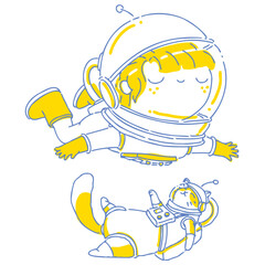 Woman twotone illustration