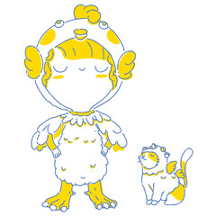 Woman twotone illustration