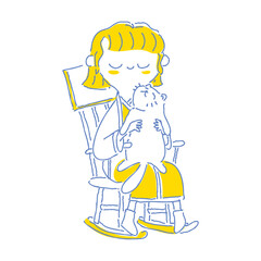 Woman twotone illustration