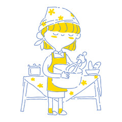 Woman twotone illustration