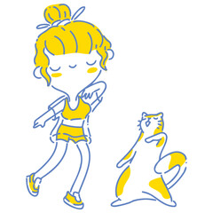 Woman twotone illustration