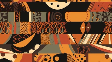 Seamless Africa Abstract Geometric Shapes Pattern